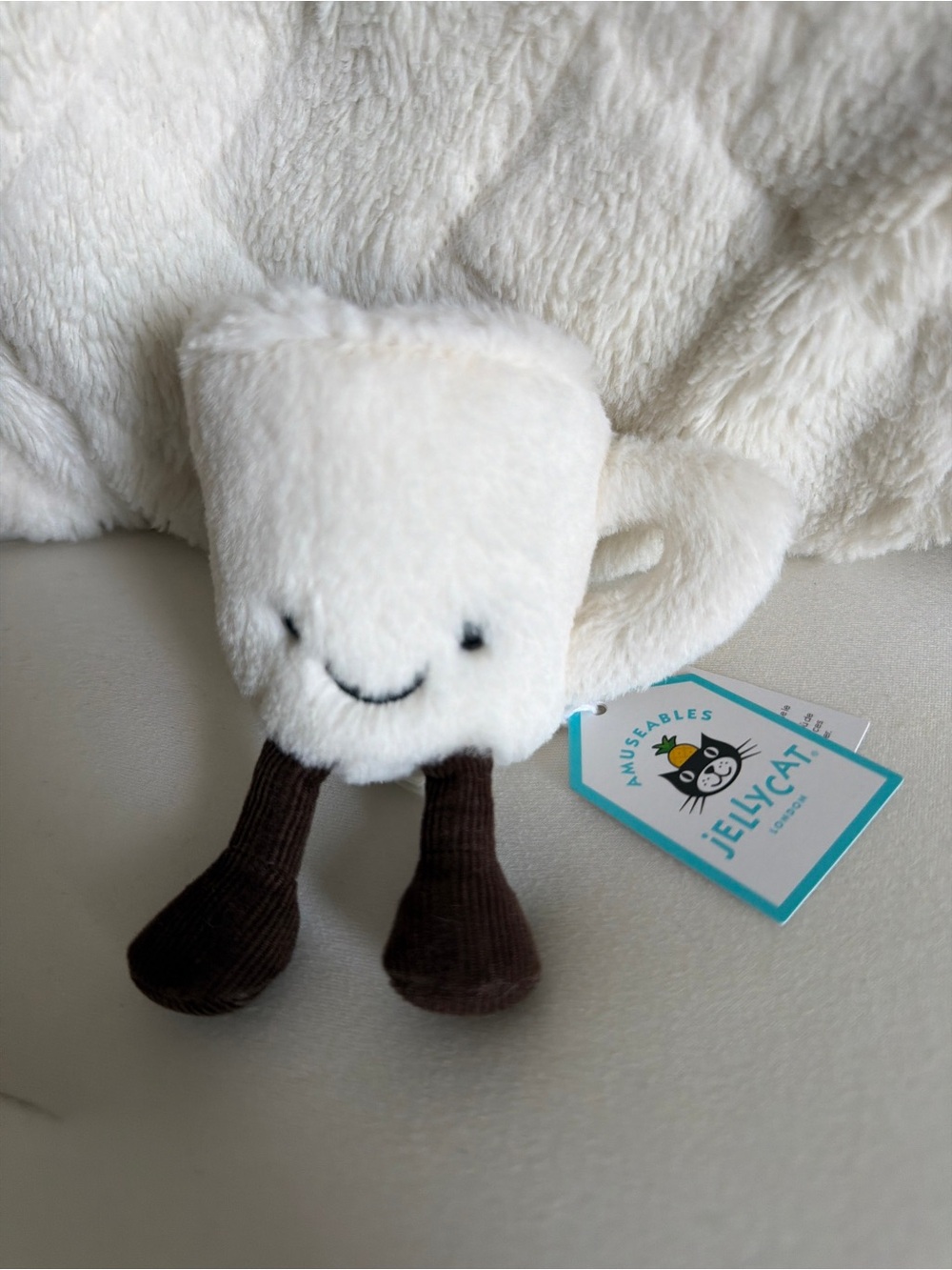 Jellycat Amusables Espresso Cup Cream Plush Marshmallow with Brown Legs